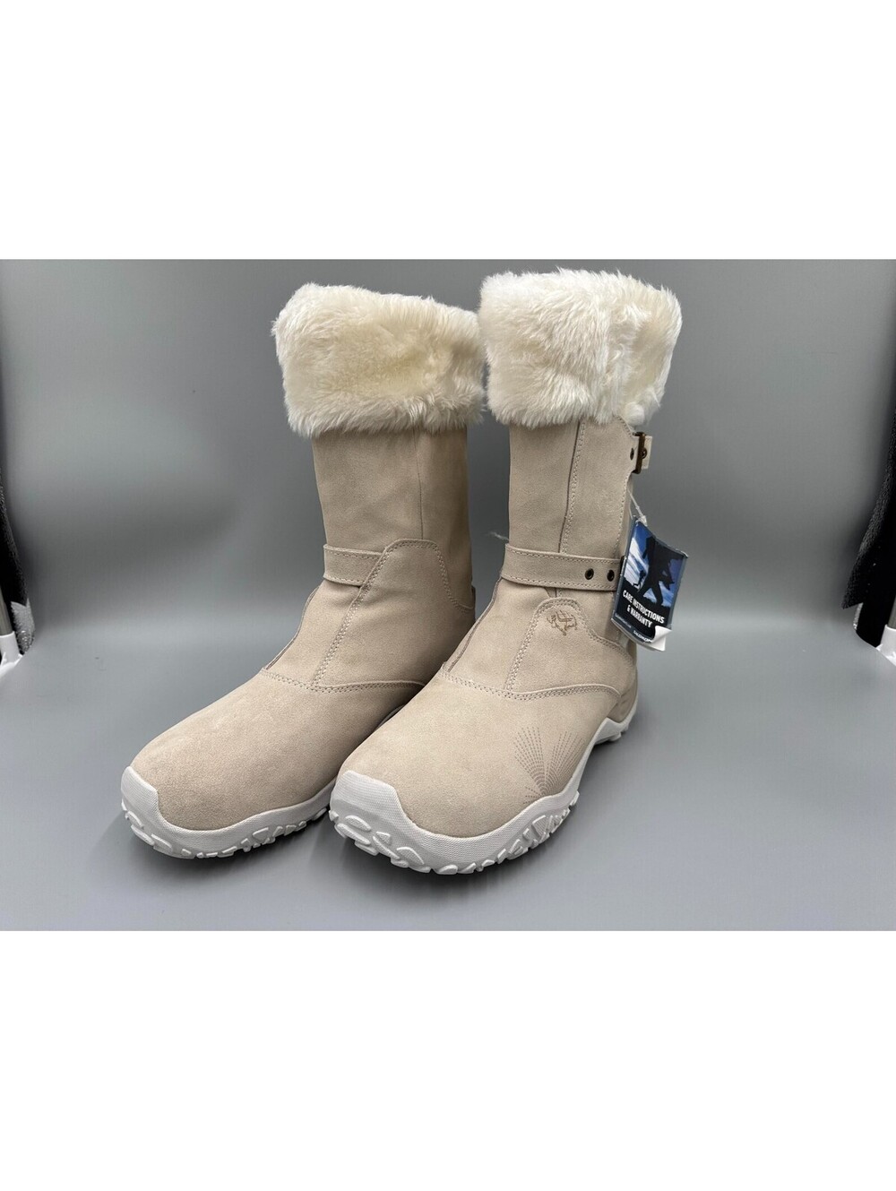 Women’s Salomon Lhasa Winter Beige & White Fur Lined 12” Boots, Size 9.5, NWT